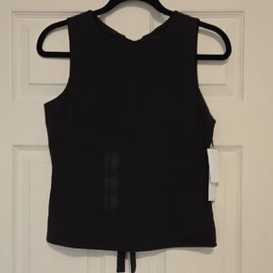 NWT 1 State Black Tie Back Blouse